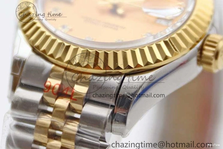 MiroTime 0420 Minimalist Datejust 28mm 279179 SS YG TWF Best Edition Gold Diamonds Markers Dial on SS YG Jubilee Bracelet NH 2141